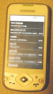 SMS sporočila prenešena iz SIM kartice na pametni telefon.