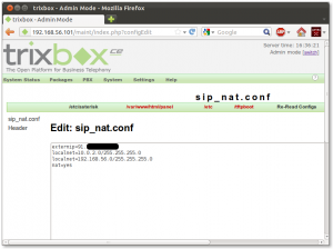 Nastavitve Trixboxa pri uporabi prevajalnika omrežnih naslovov (ang. Network Address Translator, NAT) in SIP povezave do operaterja.