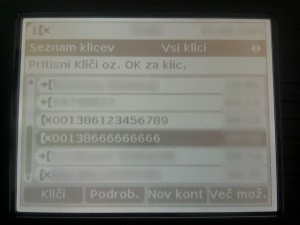 Prikaz prejetih klicev na telefonu v omrežju slovenskega VoIP operaterja. Postopek preverjeno deluje pri več različnih slovenskih operaterjih mobilne, VoIP in fiksne telefonije.