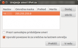 Določanje smeri (ang. routes) v VPN omrežju