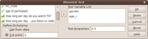 Binomial test.