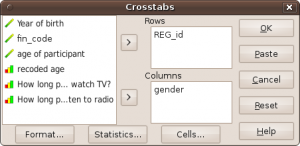 Crosstabs in PSPP.