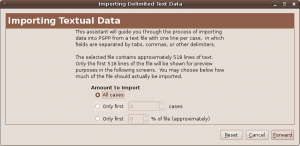 Wizard for importing data to PSPP.