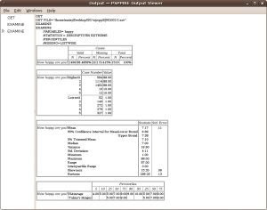 Output of explore command.