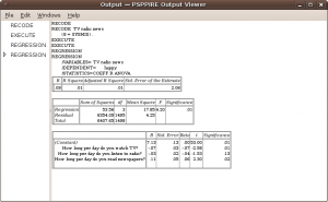 Regression output.