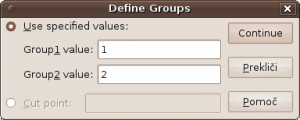 T-test - defining groups.