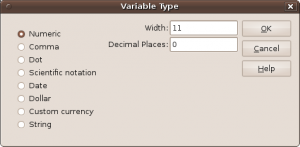 Setting variable type.