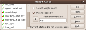 Weighting cases in PSPP.