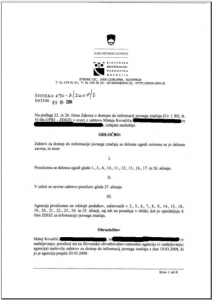 Odločba SOVE o delnem dostopu iz dne 9. maja 2008.