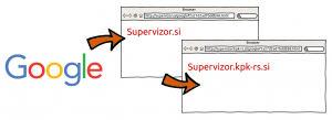 Prikaz preusmeritve verifikacijskih zahtevkov za lastništvo domene Supervizor.si.