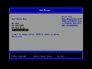 EFI Internal Shell v VirtulBoxu.