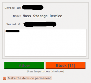 USB Guard v akciji.