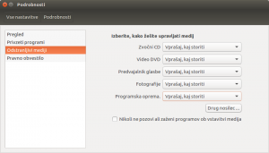 Autorun funkcija v Ubuntu sistemu.