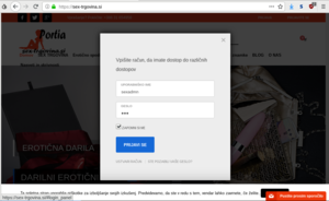 Prijava na portal...