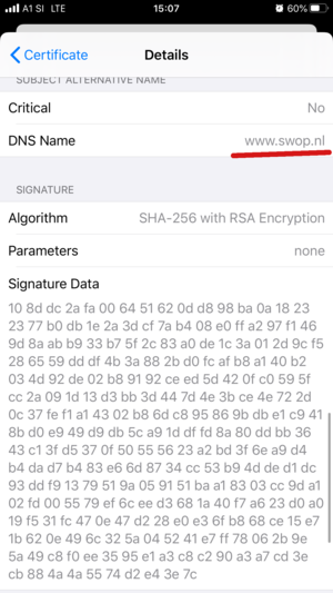 Lažno digitalno potrdilo je bilo izdano za domeno swop.nl