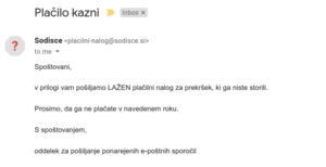 Ponarejena e-pošta v iz domene sodisce.si