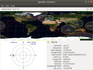 Spremljanje satelitov z GPredict