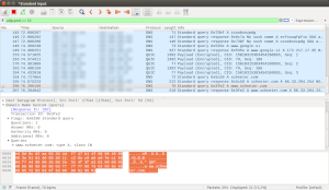 Zajeti promet v Wireshark
