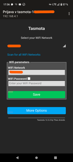 Nastavljanje povezave v WiFi